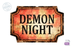 Demon Night Vintage Halloween Apothecary Label PNG Design Product Image 1