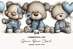 Denim Bears Clipart Png Product Image 1