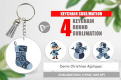 Denim Christmas Appliques Keychain Product Image 1