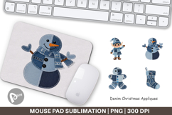Denim Christmas Appliques Mouse Pad Product Image 1