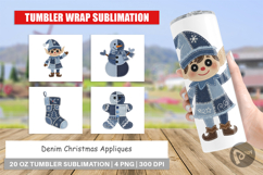 Denim Christmas Appliques Tumbler Product Image 1