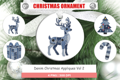 Denim Christmas Appliques Ornament Product Image 1