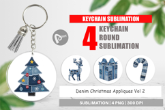 Denim Christmas Appliques Keychain Product Image 1