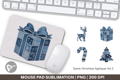 Denim Christmas Appliques Mouse Pad Product Image 1