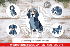 Denim Dog Friends Wind Spinner Product Image 1