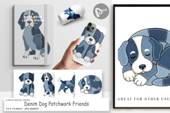 Denim Dog Friends Digital Paper Product Image 1