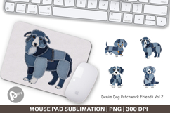 Denim Dog Friends Mouse Pad Product Image 1