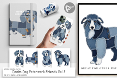 Denim Dog Friends Digital Paper Product Image 1