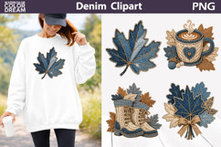 Denim Fall Clipart | Autumn Sublimation Product Image 1
