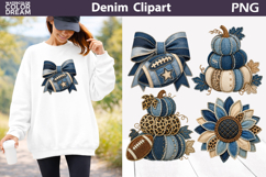 Fall Football Clipart | Autumn Pumpkin Sublimation Product Image 1
