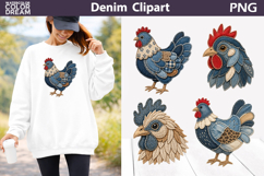 Denim Fall Clipart Bundle | Autumn Patchwork Pumpkin Product Image 6