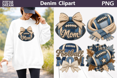 Denim Fall Clipart Bundle | Autumn Patchwork Pumpkin Product Image 9