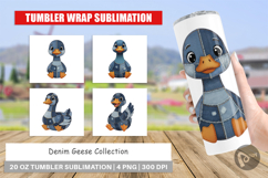 Denim Goose Collage Tumbler Product Image 1