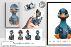 Denim Goose Collage Digital Paper Product Image 1