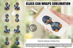 Denim Goose Collage Glass Can Product Image 1