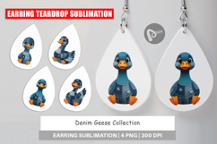Denim Goose Collage Earring Product Image 1