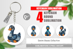 Denim Goose Collage Keychain Product Image 1