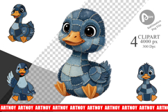 Denim Goose Collage Clipart Product Image 1