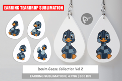 Denim Goose Collage Earring Product Image 1