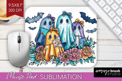 Denim Ghost Halloween Mouse Pad Sublimation Spooky Season Product Image 1