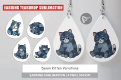 Chubby Kitten Denim Earring Product Image 1