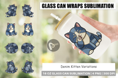 Chubby Kitten Denim Glass Can Product Image 1