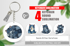 Chubby Kitten Denim Keychain Product Image 1