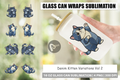 Chubby Kitten Denim Glass Can Product Image 1
