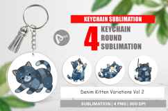 Chubby Kitten Denim Keychain Product Image 1