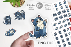 Chubby Kitten Denim Sticker Product Image 1
