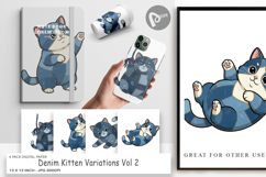 Chubby Kitten Denim Digital Paper Product Image 1