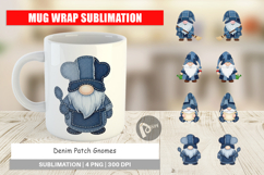 Denim Patch Gnomes Mug Wrap Product Image 1