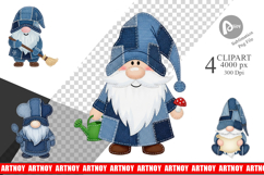 Denim Patch Gnomes Clipart Product Image 1
