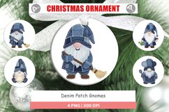 Denim Patch Gnomes Ornament Product Image 1