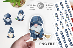 Denim Patch Gnomes Sticker Product Image 1