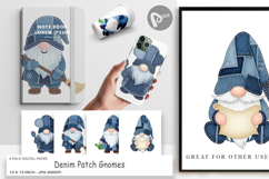 Denim Patch Gnomes Digital Paper Product Image 1