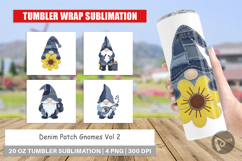 Denim Patch Gnomes Tumbler Product Image 1