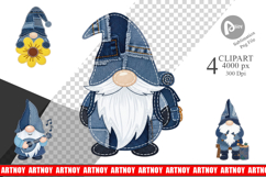 Denim Patch Gnomes Clipart Product Image 1