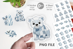 Denim Polar Bears Sticker Product Image 1