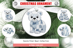 Denim Polar Bears Ornament Product Image 1