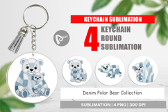 Denim Polar Bears Keychain Product Image 1