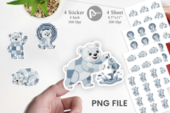 Denim Polar Bears Sticker Product Image 1