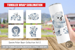 Denim Polar Bears Tumbler Product Image 1