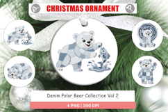 Denim Polar Bears Ornament Product Image 1