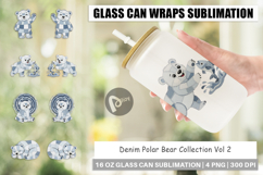 Denim Polar Bears Glass Can Product Image 1