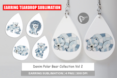 Denim Polar Bears Earring Product Image 1