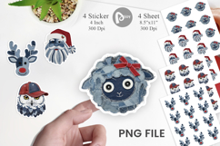 Denim Holiday Faces Sticker Product Image 1