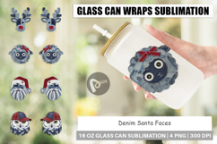 Denim Holiday Faces Glass Can Product Image 1