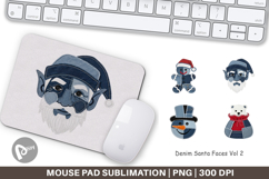 Denim Holiday Faces Mouse Pad Product Image 1