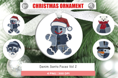 Denim Holiday Faces Ornament Product Image 1